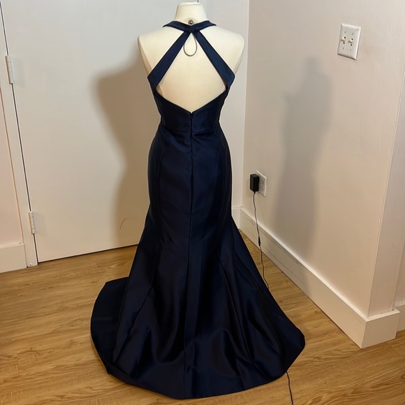Dessy dress D761 in Midnight satin twill - Picture 2 of 4